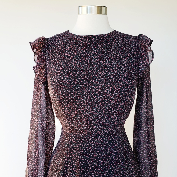 Rebecca Minkoff Pink Floral Cosette Ruffle Dress - Picture 12 of 16